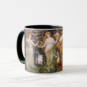 Vintage Art nouveau 4 Seasons av Walter Crane Mugg