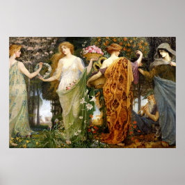 Vintage Art nouveau 4 Seasons av Walter Crane Poster