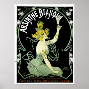 Vintage Art Nouveau Absinthe Blanqui av Nover Poster