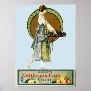 Vintage Art nouveau Adams Gum Ad av Coles Phillips Poster