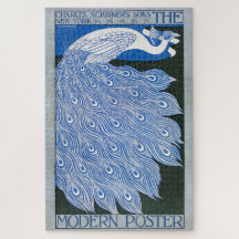 Vintage Art nouveau Advertising Poster - Peacock