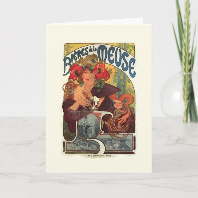 Vintage Art nouveau Alphonse Mucha Meddelande (Framsida)