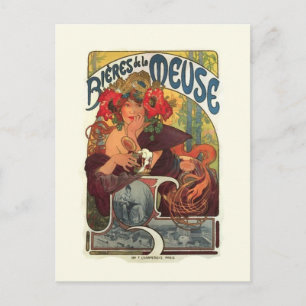 Vintage Art nouveau Alphonse Mucha Vykort