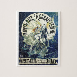 Vintage Art nouveau Älvor, Bicycle Pierrot Måne Pussel