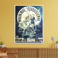 Vintage Art Nouveau-älvor, Pierrot på cykel Måne