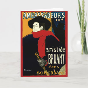 Vintage Art nouveau ambassader, Toulouse Lautrec Kort