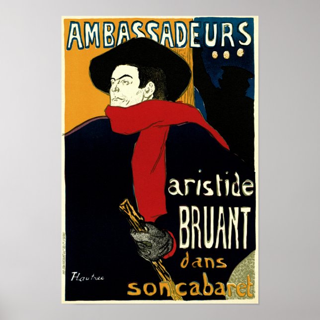Vintage Art nouveau ambassader, Toulouse Lautrec Poster (Framsidan)