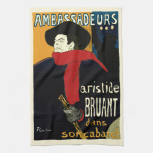Vintage Art Nouveau Ambassadeurs, Toulouse Lautrec Kökshandduk
