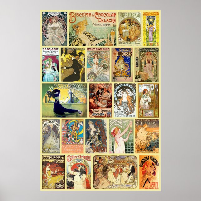 Vintage Art nouveau Annonsering Poster (Framsidan)