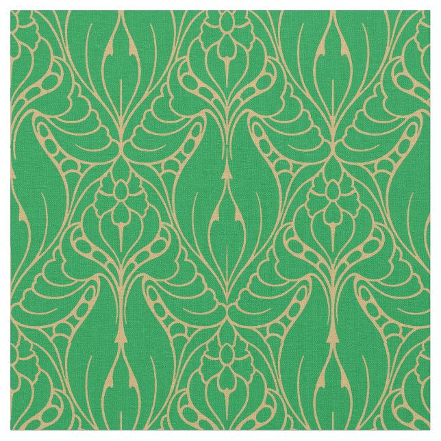 Vintage Art nouveau Anthemion Blommönster Tyg (Närbild)