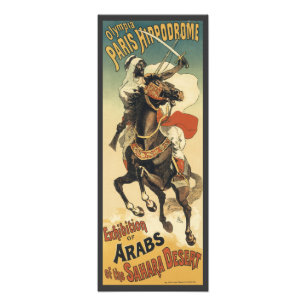 Vintage Art Nouveau, araber i Saharaöknen Fototryck