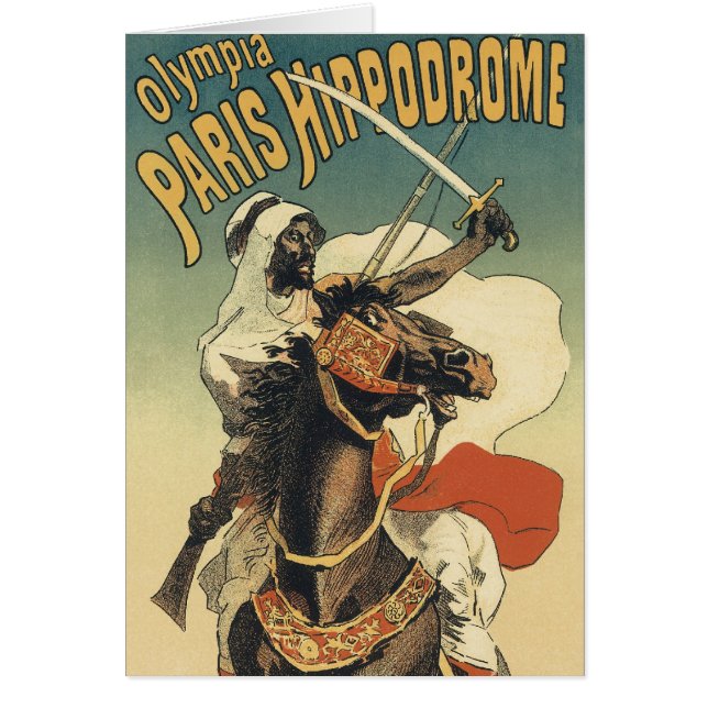 Vintage Art nouveau, araber i Saharaöknen Hälsningskort (Framsidan)
