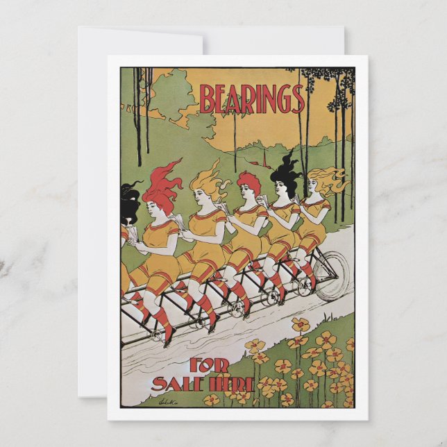 Vintage Art nouveau, Bearings Tandem Bicycle (Framsida)