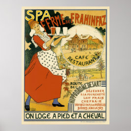 Vintage Art nouveau, Beer Pub Restaurant och Cafe Poster
