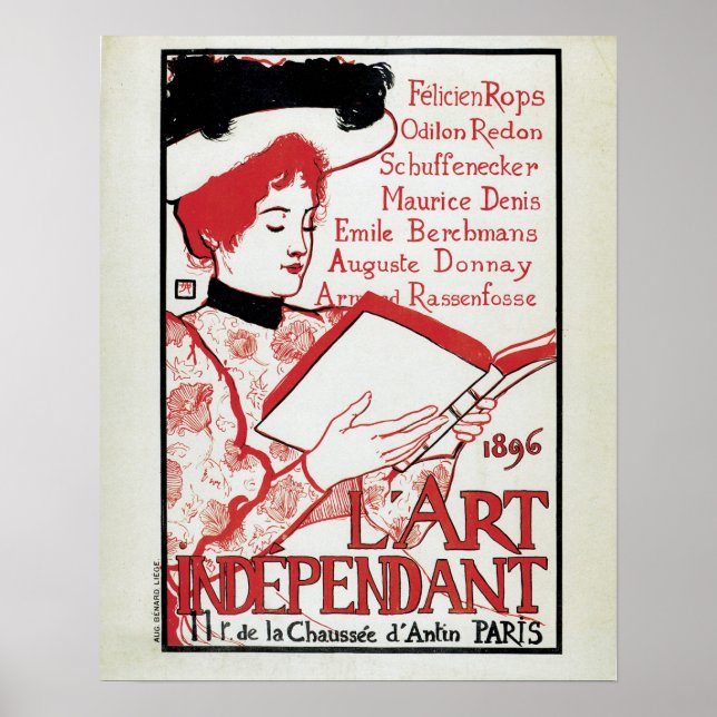 Vintage art nouveau Belgiska konsthistorien bok Poster (Framsidan)