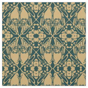 Vintage Art nouveau Bird Pair Mönster Tyg