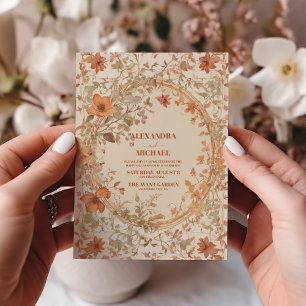 Vintage Art Nouveau Blommig Bröllop Inbjudningar