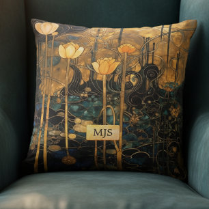 Vintage Art Nouveau Blommig Kudde