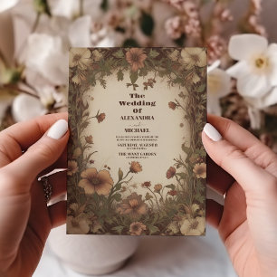 Vintage Art nouveau Blommigt Bröllop Inbjudningar