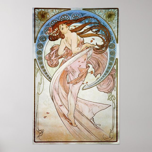 Vintage Art nouveau Blommigt Illustrated Poster (Framsidan)