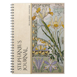 Vintage Art nouveau Blommigten Botaniska Journal Anteckningsbok