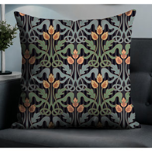 Vintage Art nouveau Blommigten Stil Kudde