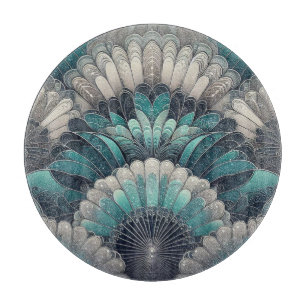Vintage Art nouveau Blue Silver Fläkt