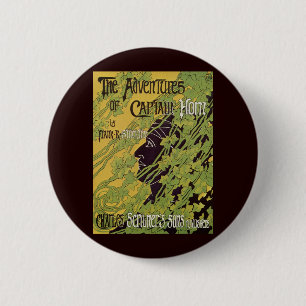 Vintage Art Nouveau-bok, Captain Horns äventyr Knapp