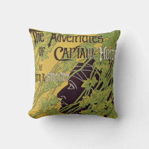Vintage Art Nouveau-bok, Captain Horns äventyr Kudde