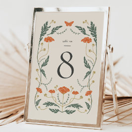 Vintage Art nouveau Bordsnummer-kort Bröllop Bordsnummer