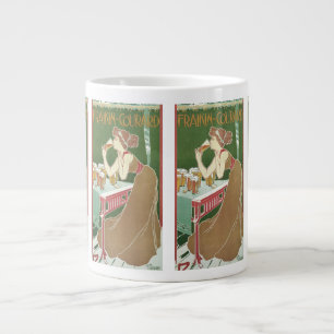 Vintage Art Nouveau Brasserie Fraikin-Courard Öl Jumbo Mugg