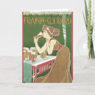 Vintage Art Nouveau Brasserie Fraikin-Courard Öl Kort
