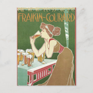 Vintage Art Nouveau Brasserie Fraikin-Courard Öl Vykort