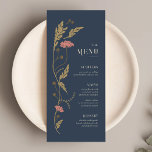 Vintage Art nouveau Bröllop Menu Meny<br><div class="desc">Menu i Bröllop från Samlingen i Art nouveau visar en vacker blommigt i vintage som överlämnar modern elegans. Anpassa den med dina detaljer enkelt och snabbt. Tryck helt enkelt på knappen "anpassa" för att ytterligare ordna om och formatera stil och placera texten.</div>