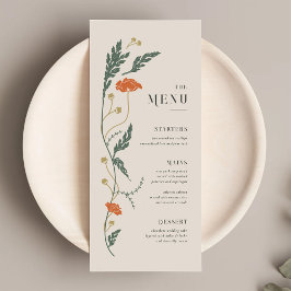 Vintage Art nouveau Bröllop Menu Meny