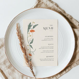 Vintage Art nouveau Bröllop Menu Meny