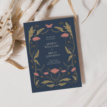 Vintage Art nouveau Bröllop spara datum-kort