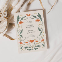 Vintage Art nouveau Bröllop spara datum-kort