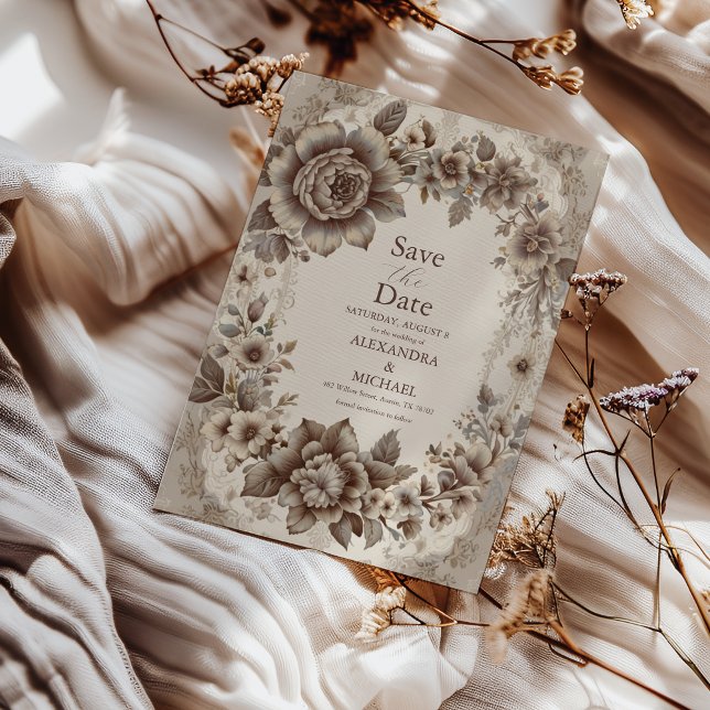 Vintage Art nouveau Bröllop Spara Datumet (Skapare uppladdad)