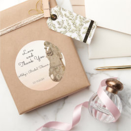 Vintage Art Nouveau Bröllopsdusch Tack  Runt Klistermärke