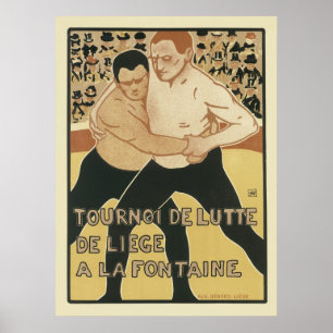 Vintage Art nouveau - brottning Poster