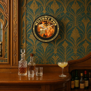 Vintage Art nouveau by Mucha Pub Stor Klocka