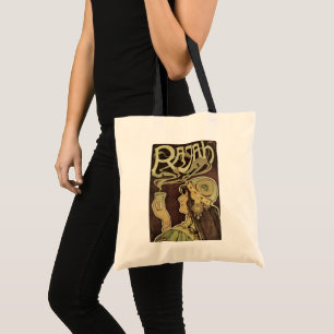 Vintage Art Nouveau Café Rajah, kvinna med kaffe Tygkasse