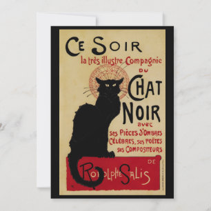 Vintage Art Nouveau, Ce Soir Chat Noir Svart Katt