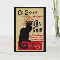 Vintage Art nouveau, Ce Soir Chatta Noir Black Cat