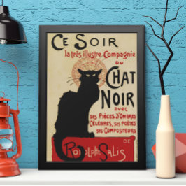 Vintage Art nouveau, Ce Soir Chatta Noir Black Cat Poster