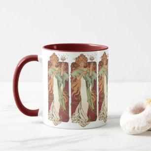 Vintage Art Nouveau, Champagne av Alphonse Mucha Mugg