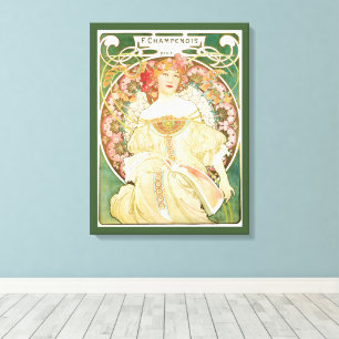Vintage Art Nouveau, Champenois av Alphonse Mucha Canvastryck