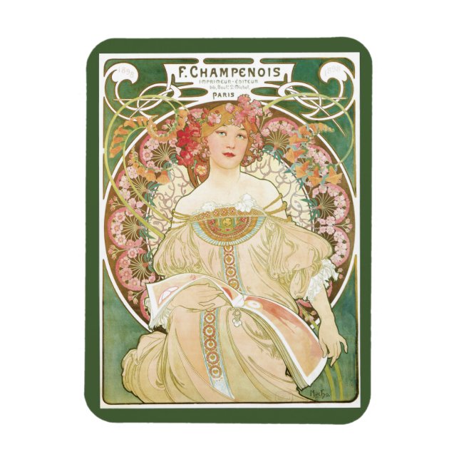 Vintage Art nouveau, Champenois av Alphonse Mucha Magnet (Vertikal)
