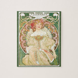 Vintage Art nouveau, Champenois av Alphonse Mucha Pussel